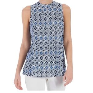 Mud Pie Fitted Blue Sleeveless Blouse